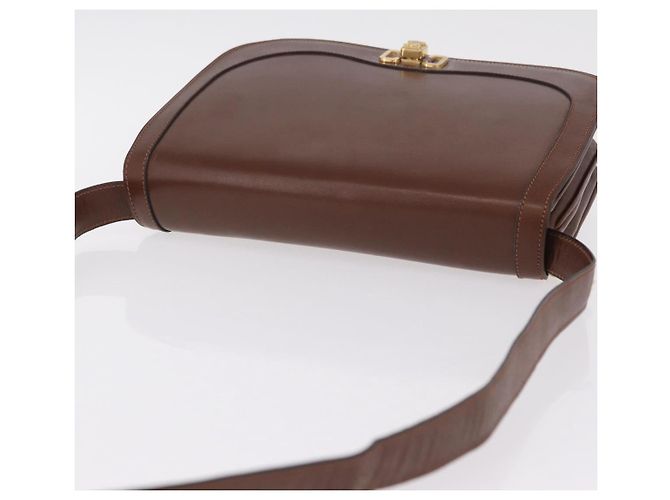 Céline CELINE Triomphe Shoulder Bag Leather Brown Gold Tone - vista 6
