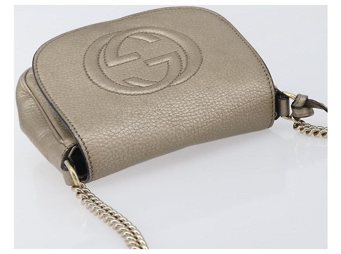 GUCCI Soho Chain Shoulder Bag Leather Gold 323190 - vista 7