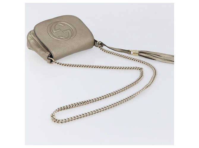 GUCCI Soho Chain Shoulder Bag Leather Gold 323190 - vista 8