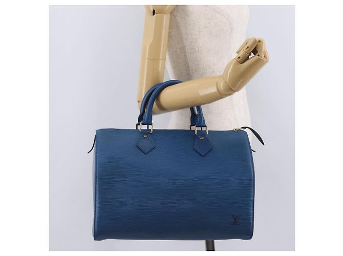 LOUIS VUITTON Epi Speedy 30 Hand Bag Toledo Blue M43005 LV - vista 24