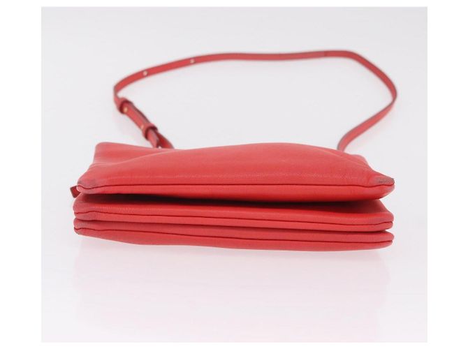 Céline CELINE Trio Shoulder Bag Leather Red Gold Tone - vista 12