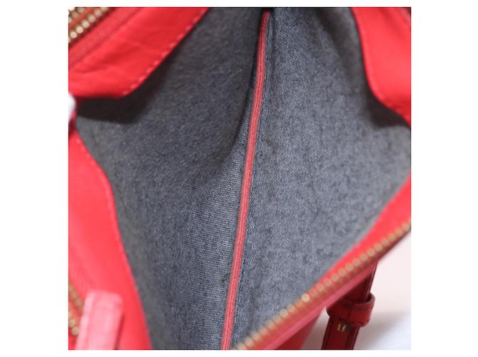 Céline CELINE Trio Shoulder Bag Leather Red Gold Tone - vista 20