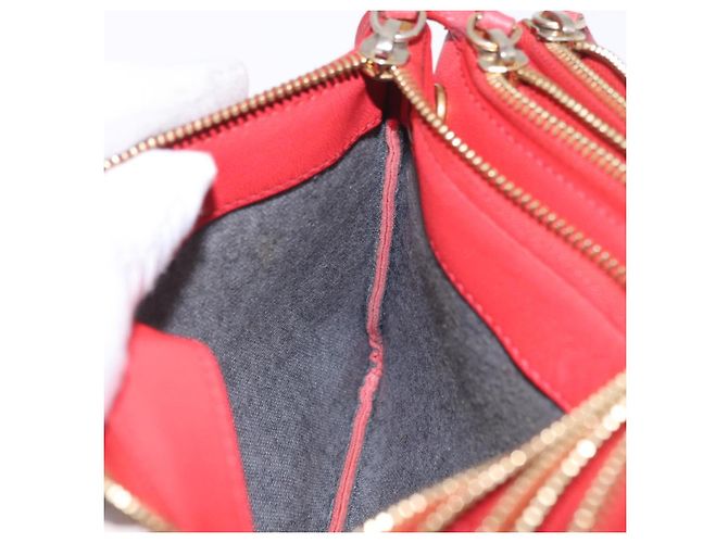 Céline CELINE Trio Shoulder Bag Leather Red Gold Tone - vista 22