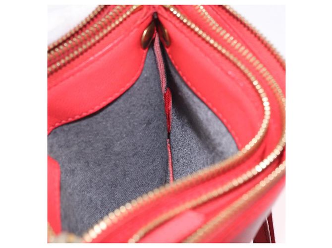 Céline CELINE Trio Shoulder Bag Leather Red Gold Tone - vista 25