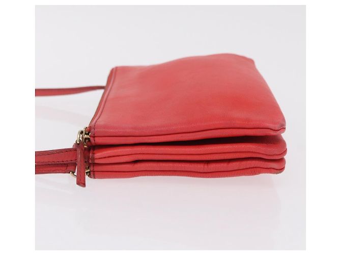 Céline CELINE Trio Shoulder Bag Leather Red Gold Tone - vista 5