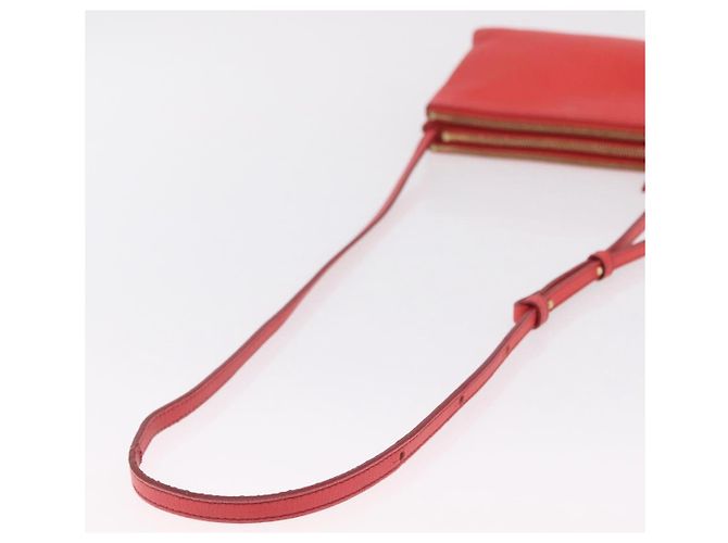 Céline CELINE Trio Shoulder Bag Leather Red Gold Tone - vista 7