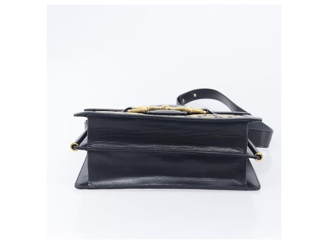 Céline CELINE C Saluki Shoulder Bag Canvas Navy Gold Tone - vista 11
