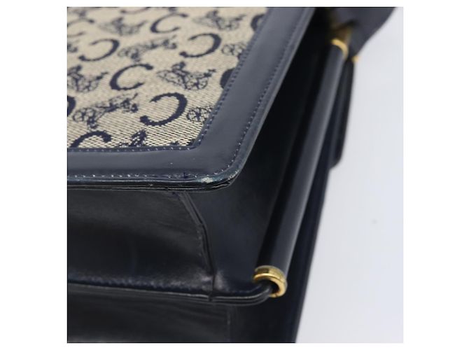 Céline CELINE C Saluki Shoulder Bag Canvas Navy Gold Tone - vista 14