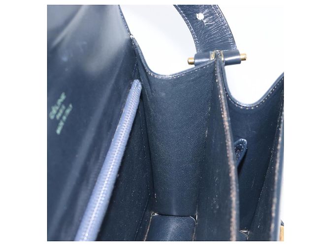 Céline CELINE C Saluki Shoulder Bag Canvas Navy Gold Tone - vista 20