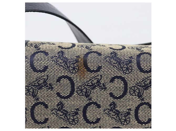 Céline CELINE C Saluki Shoulder Bag Canvas Navy Gold Tone - vista 4