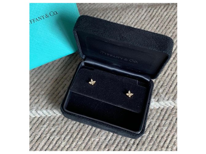 Boucles d'oreilles Tiffany & Co. Victoria en Or Rose et Diamants - vue 2