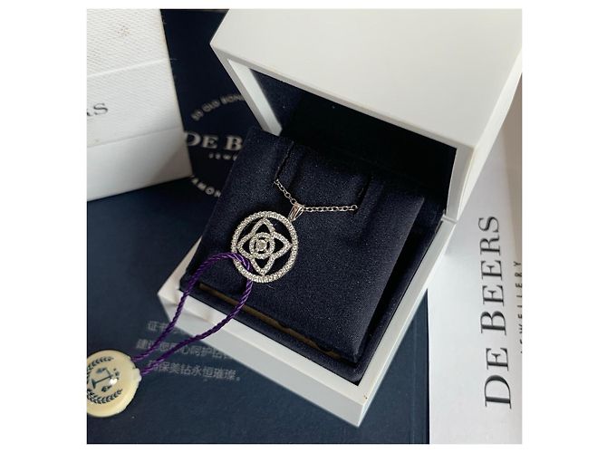 Collana De Beers Lotus Collection in Oro Bianco e Diamanti - vista 2