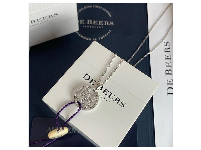 Collana De Beers Lotus Collection in Oro Bianco e Diamanti - vista 5