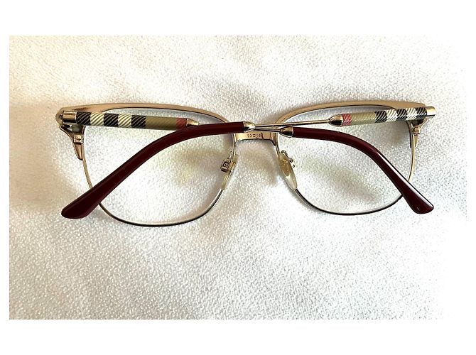Burberry B1313-Q Occhiali Farfalla Cat-Eye - Bordeaux e Oro - vista 3