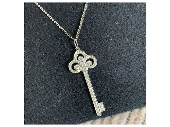Collana Tiffany & Co. Chiave Iris in Platino e Diamanti - vista 4
