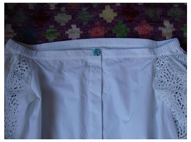Autre Marque Hanane Hotait Camisa de Algodón Blanco Broderie Anglaise - vista 2