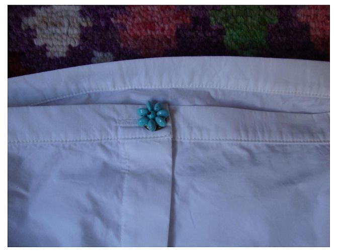 Autre Marque Hanane Hotait Camisa de Algodón Blanco Broderie Anglaise - vista 7