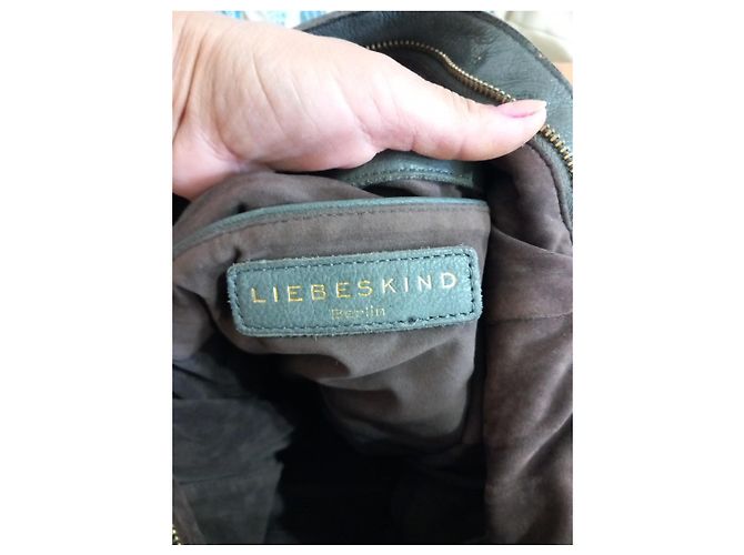 Borsa a tracolla Liebeskind Berlin in camoscio e pelle embossed coccodrillo - vista 10