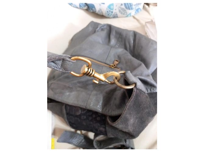 Borsa a tracolla Liebeskind Berlin in camoscio e pelle embossed coccodrillo - vista 13