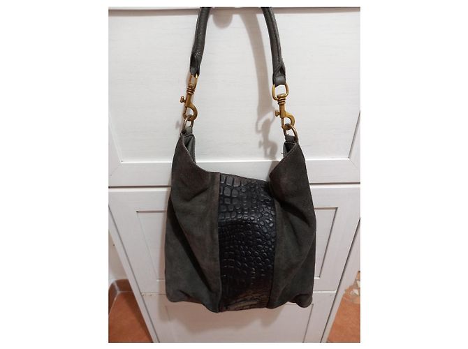 Borsa a tracolla Liebeskind Berlin in camoscio e pelle embossed coccodrillo - vista 3