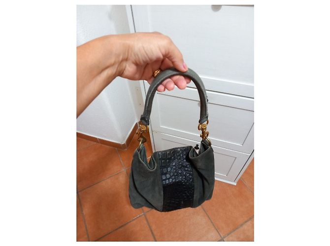 Borsa a tracolla Liebeskind Berlin in camoscio e pelle embossed coccodrillo - vista 6