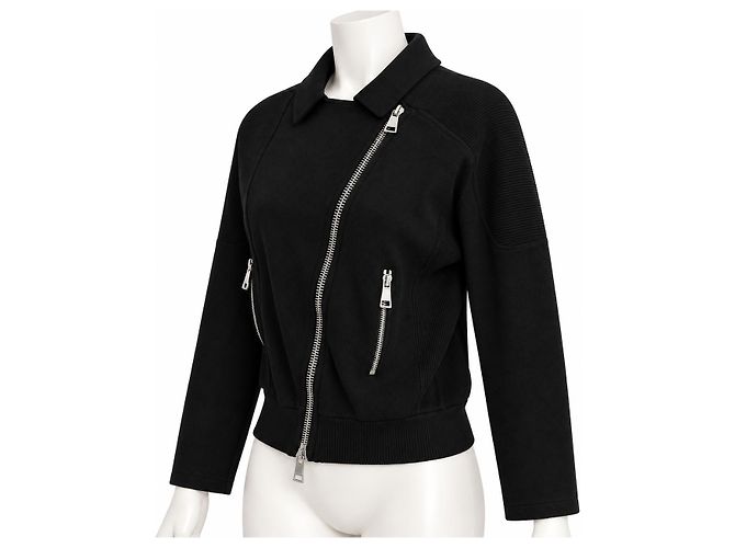 Burberry Brit Giacca Biker in misto cotone e seta - Nero - vista 2