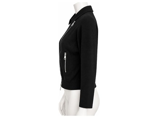Burberry Brit Giacca Biker in misto cotone e seta - Nero - vista 3