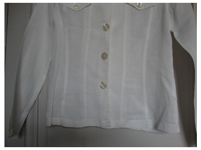 Autre Marque Renatto Bene weißes Leinenjacket - Ansicht 3