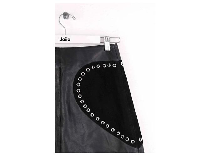 Minifalda de cuero negra Maje - vista 4