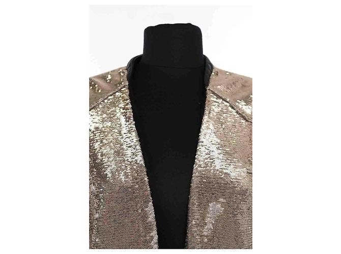 Maje gold sequin jacket - view 2