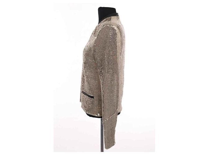 Maje gold sequin jacket - view 3