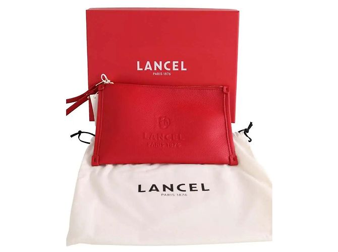 Pochette Lancel in pelle rossa - vista 5