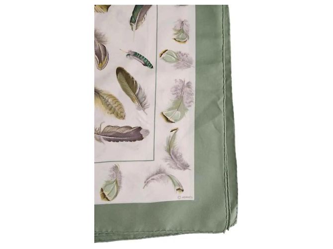 Foulard Hermès Carré in seta verde - vista 2