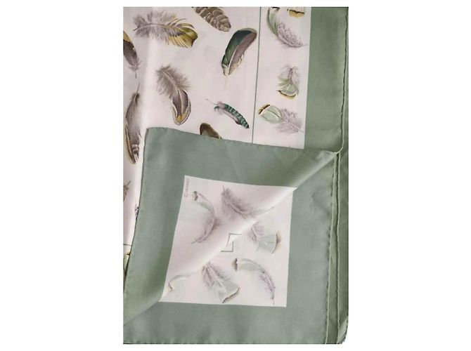 Foulard Hermès Carré in seta verde - vista 3