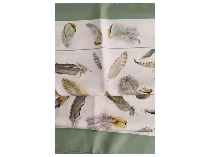 Foulard Hermès Carré in seta verde - vista 4