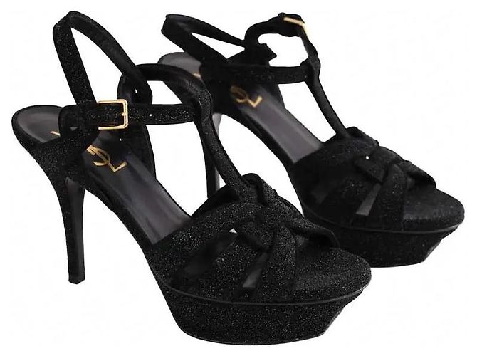 Autre Marque Décolleté Saint Laurent in pelle nera - vista 3