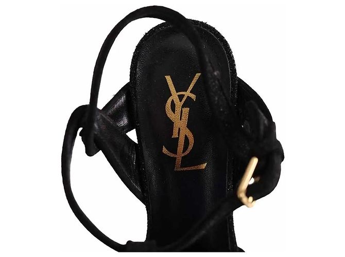 Autre Marque Décolleté Saint Laurent in pelle nera - vista 4