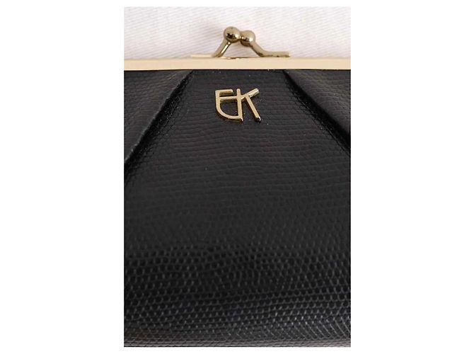 Pochette Emmanuelle Khanh in pelle nera - vista 2