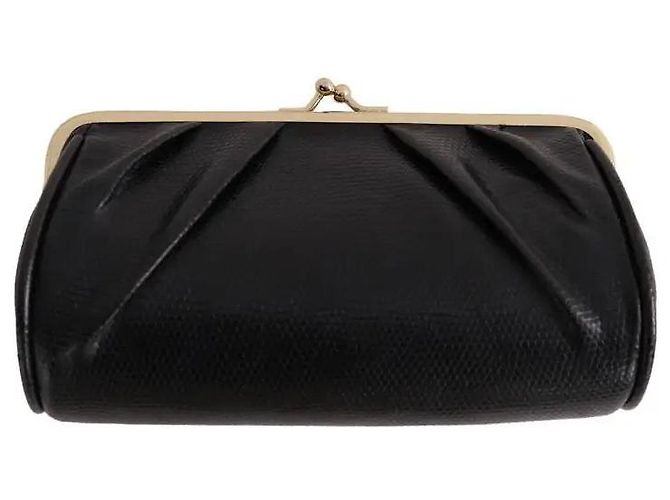 Pochette Emmanuelle Khanh in pelle nera - vista 3