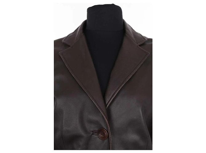 Chaqueta Max Mara de cuero marrón - vista 2