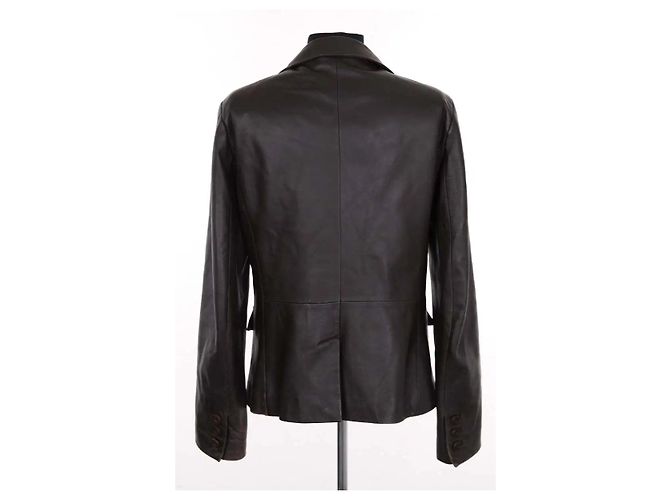 Chaqueta Max Mara de cuero marrón - vista 4