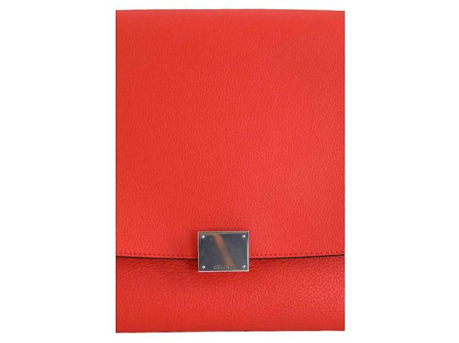 Trapèze Céline Trapeze Leder Tasche orange - Ansicht 2