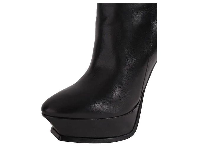 Autre Marque Botas Saint Laurent de cuero negro - vista 4