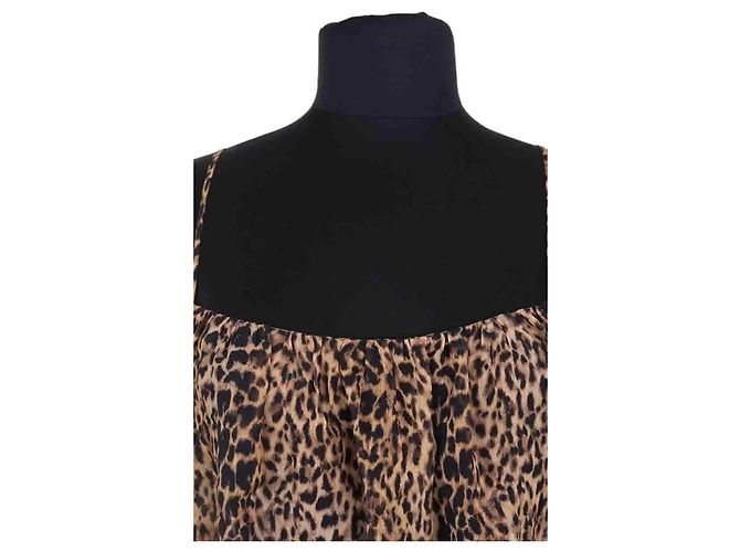 Autre Marque Vestido Saint Laurent de seda marrón - vista 2