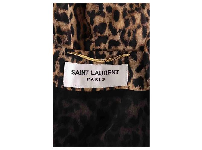Autre Marque Vestido Saint Laurent de seda marrón - vista 5