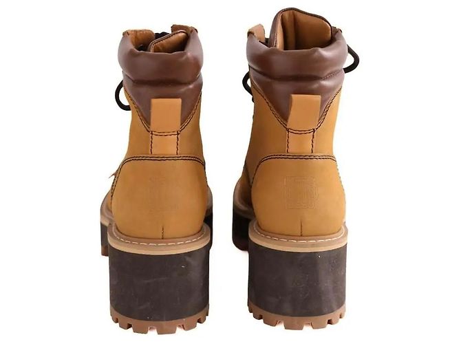 Maje Schnürstiefel aus Leder camel - Ansicht 2