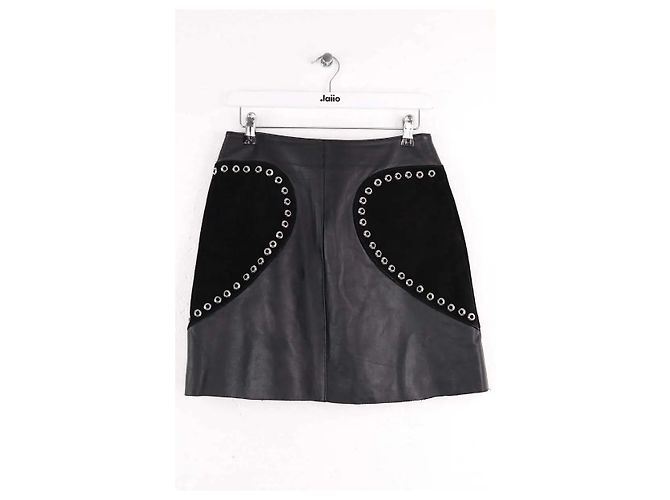 Minifalda de cuero negra Maje - vista 3