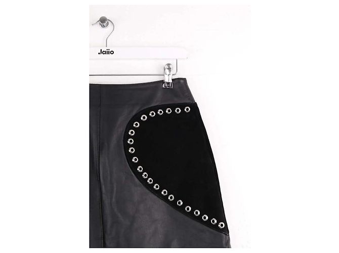 Minifalda de cuero negra Maje - vista 4