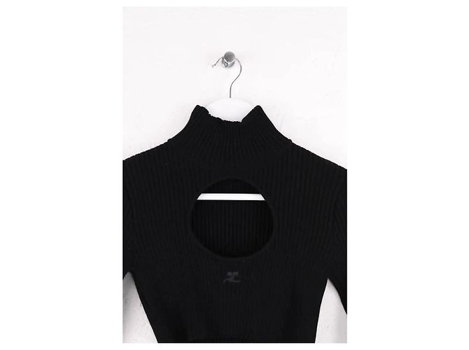 Top negro de viscosa Courreges XS - vista 2