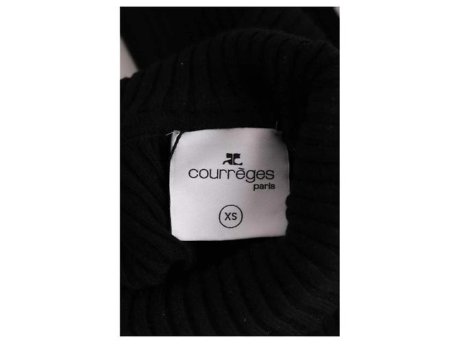 Top negro de viscosa Courreges XS - vista 4